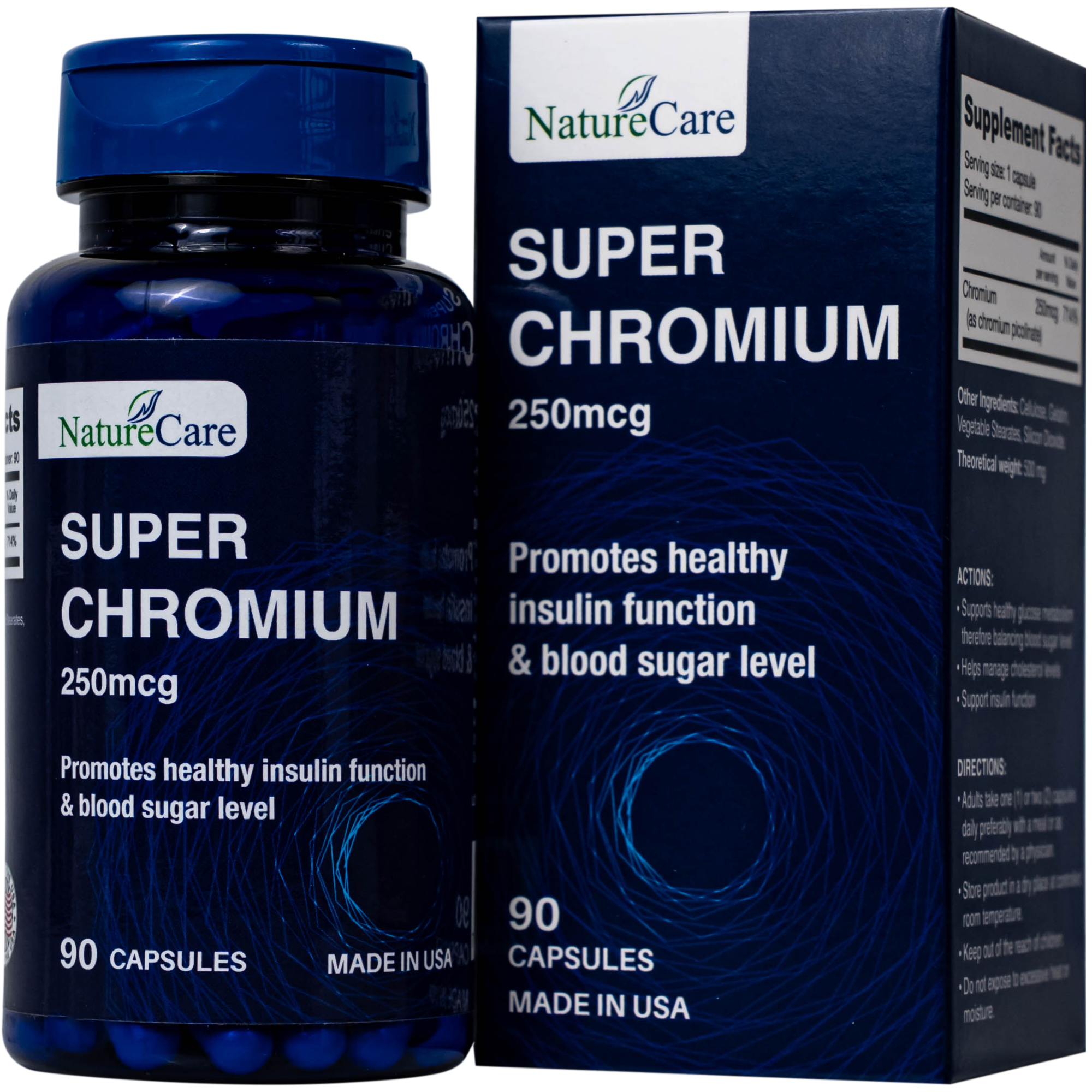 VIÊN UỐNG GIÚP CÂN BẰNG ĐƯỜNG HUYẾT SUPER CHROMIUM 250MCG NATURECARE 90V