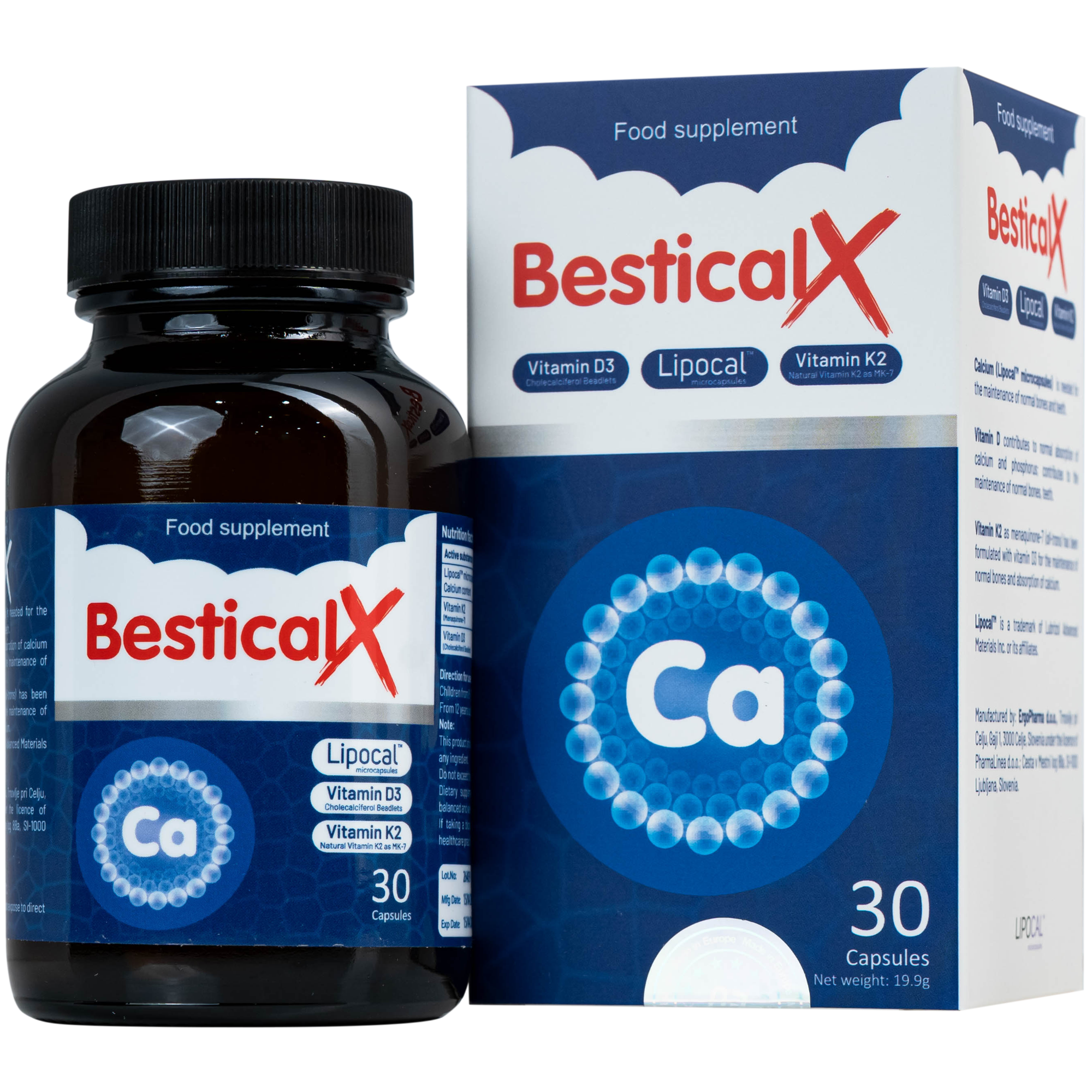 VIÊN UỐNG HỖ TRỢ XƯƠNG, RĂNG CHẮC KHỎE BESTICALX ERGOPHARM 30V